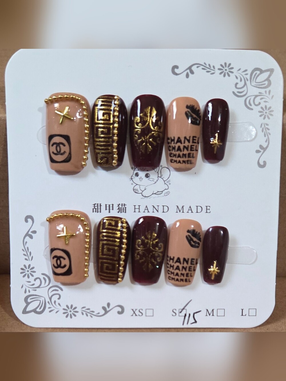 Luxury CC Designer Handmade Press On Nails